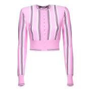 Rosa Stripete Cardigan Genser