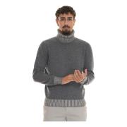 Mélange Turtleneck Genser med Fargekontrast