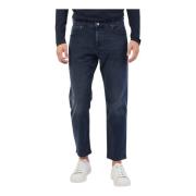 Blå Regular Fit Tapered Leg Jeans