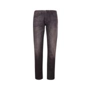 Svart Slim Fit Jeans med Logo