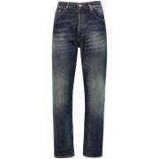 Blå Vasket Denim Boyfriend Jeans