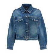 Faded Denim Distressed Jakke