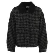 Svart Tweed Overshirt med Lurex Detaljer