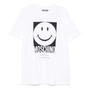 Smiley® Samarbeid Hvit Crew Neck T-skjorte