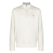 Bomull Half-Zip Strikkeplagg med Brodert Logo