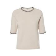 Luksuriøs Ull Cashmere Crew-Neck Jumper