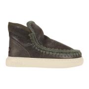 Dristig Metallisk Svart Oliven Sneaker