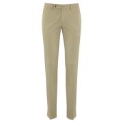 Beige Bomull Twill Bukser Slim Fit