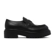 Svarte skinnloafers