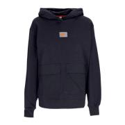 Svart Fleece Pullover Hoodie