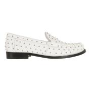 Grå Skinnloafers Elegant Stil