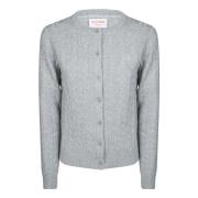 Rund Hals Kabelstrikket Cardigan