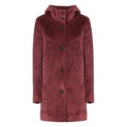 Bordeaux Velvet Parka med Hette