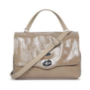 Taupe Skinn Crossbody Veske