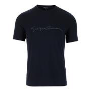 Svart Logo Print Slim Fit T-skjorte