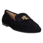 Sort Lauren By Ralph Lauren Sorte Averi Flats Suede Loafer Sko