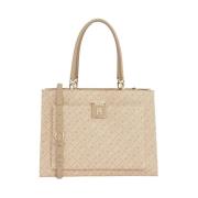 Beige Håndveske Mono Satchel