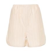 Beige Organisk Bomull Poplin Shorts