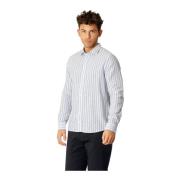 Navy Clean Cut Jamie Cotton Linen Striped Ls Skjorter