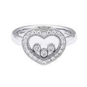 Hvitgull diamant ring med Happy Diamonds