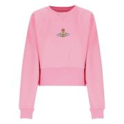 Rosa Sweatshirt med Orb Broderi