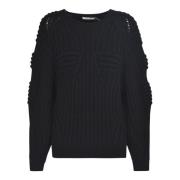 Chunky Strikket Rund Hals Sweatshirt