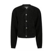 Fluffy Svart Cardigan Limo Stil