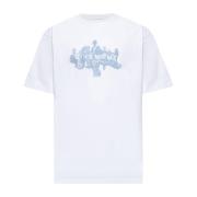 Hvit Paris Signature Print T-skjorte