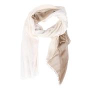 Beige Silke Frynset Skjerf Ginevra