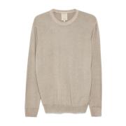 Beige Vasket Crewneck Genser