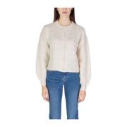 Beige Polyester Blandet Dame Cardigan