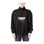 Svart Polyester Hoodless Sweatshirt