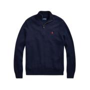 Halfzip Strikkegenser - Marineblå