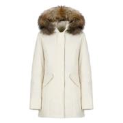 Ivory Tech Fabric Parka med Pels