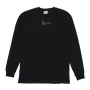 Langermet Crewneck T-skjorte Svart