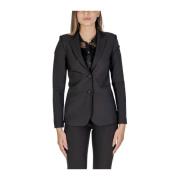 Sort Polyester Elastan Blazer