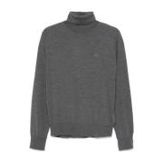 Grå Turtleneck Pullover Sweater