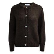 Mohair Blend Cardigan - Mørkebrun