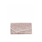 Rose Pink Glitter Teksturert Clutch