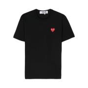 Svart Heart Patch T-skjorte