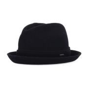 Svart ull Fedora hatt