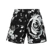 Blomstertrykk Elastisk Midje Shorts