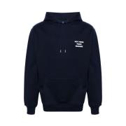 Navy Blue Slogan Print Sweatshirt