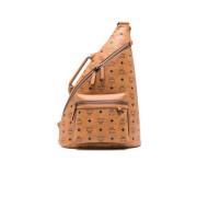 Brun Cognac Crossbody Veske med Håndtak