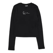 Signature Long Sleeve Crewneck T-skjorte