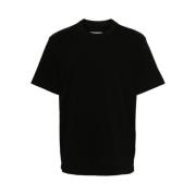 Svart Bomull Jersey Crew Neck T-skjorte