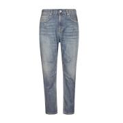 Stretch bomull denim tretthet bukser