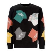 Svart Crewneck Sweatshirt med Patch