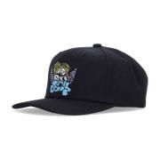 Svart flat visir snapback lue