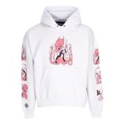 Love Hoodie Hvit Ribbekanter